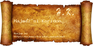 Hajmási Koridon névjegykártya